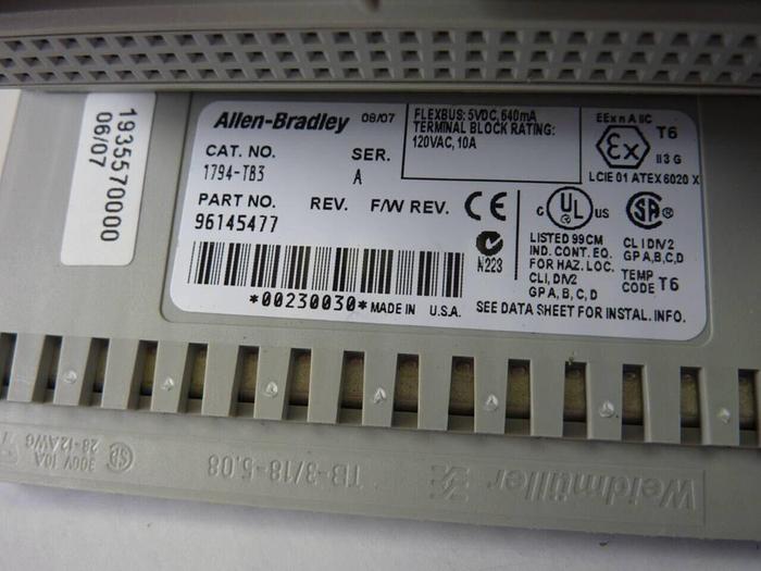 Used ALLEN BRADLEY I/O Module 1794-OB16 SER A #50502