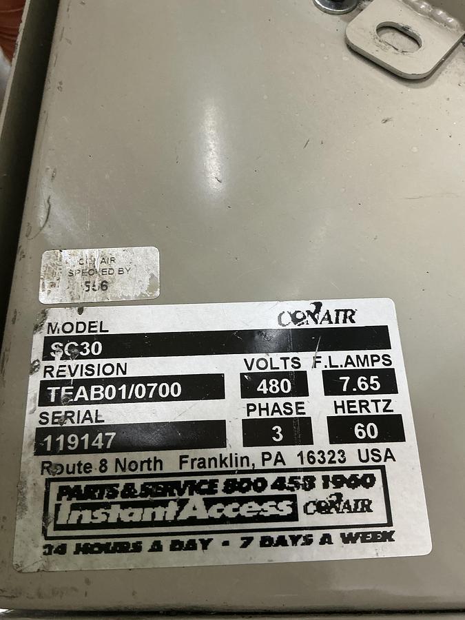 Used CONAIR Desiccant Dryer SC-30 USED 
