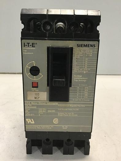 Used SIEMENS 40 Amp Circuit Breaker ED63A040 #131926