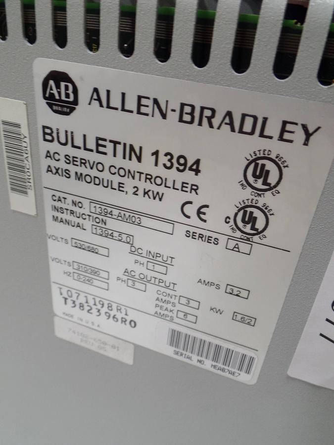 Used ALLEN BRADLEY AC Servo Controller 1394-AM03 Used