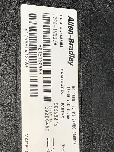 Used ALLEN BRADLEY Control Logix 1756-IV32 SER A #129062