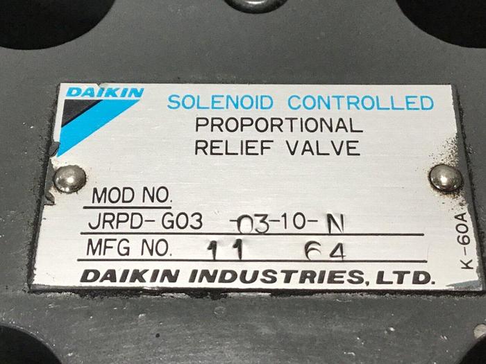 Used DAIKIN Relief Valve JRPD-G03-03-10-N #135619