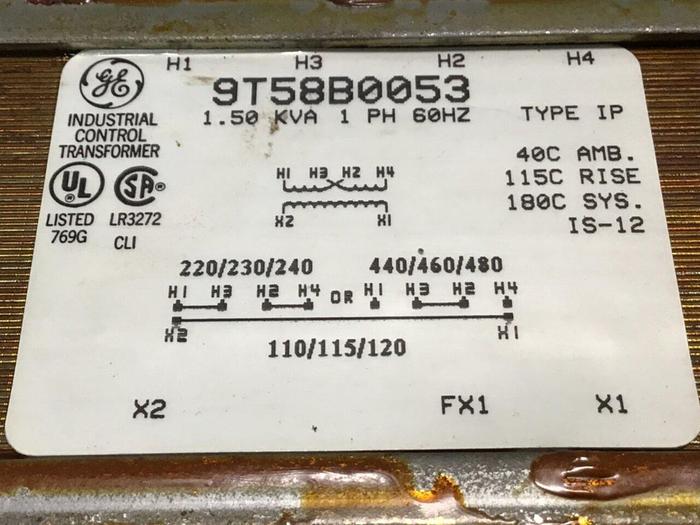 Used GENERAL ELECTRIC / GE 1.50 kVA Transformer 9T58B0053 #134440