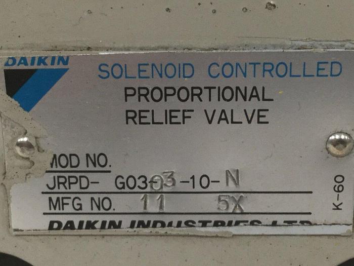 Used DAIKIN Relief Valve JRPD-G03-03-10-N #105291