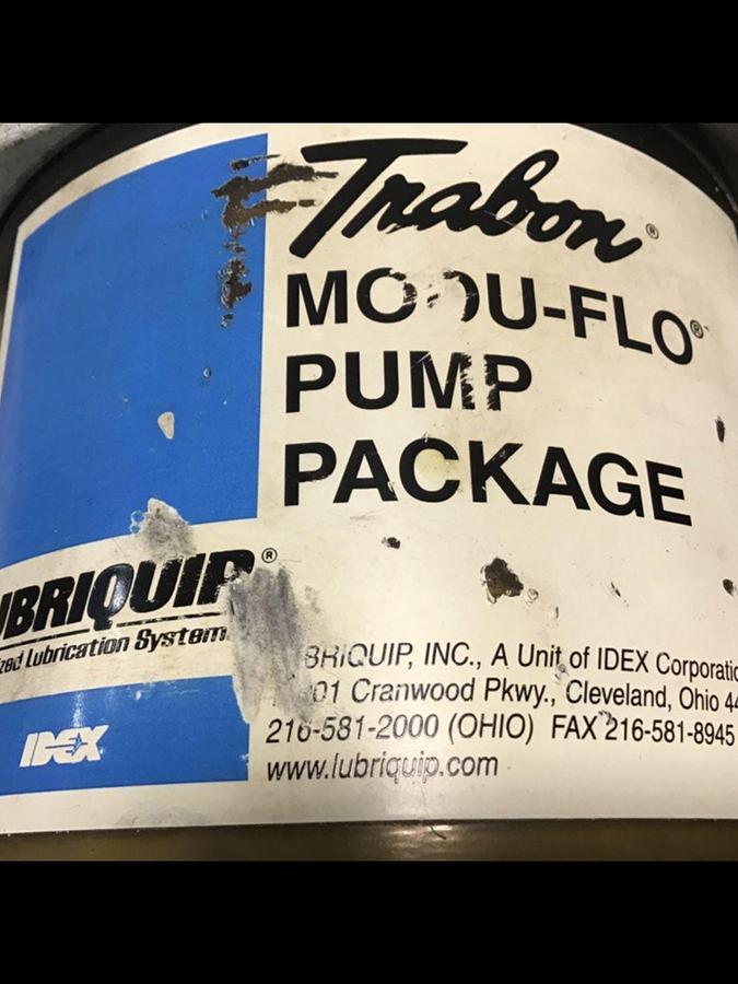 Used LUBRIQUIP TRABON Modu-Flo Pump Package PUMP E-SERIES #138634