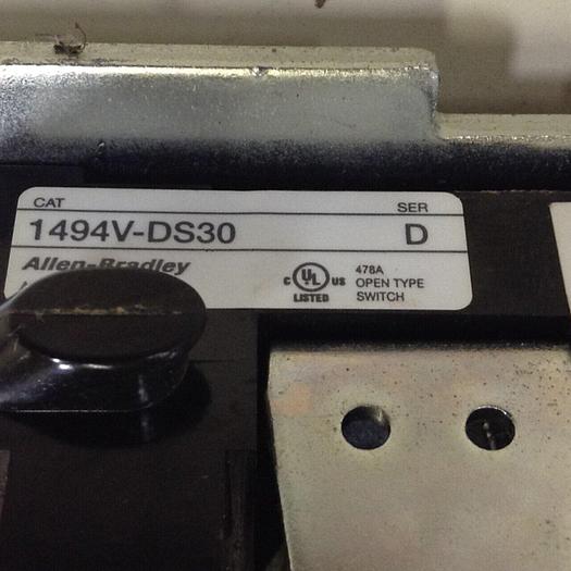 Used ALLEN BRADLEY Line Terminal Guard Disconnect 1494V-DS30 SER D #70204