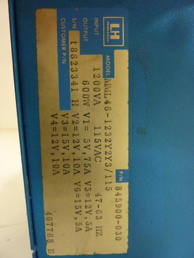 Used LH RESEARCH Power Supply MML46-1232Y2Y3/115 #56200