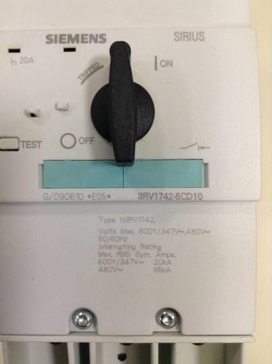 Used SIEMENS 20 Amp Circuit Breaker 3RV1 742-5CD10 #86043