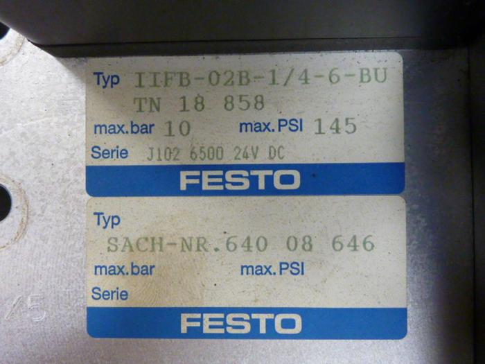 Used FESTO Control Block / Valve Terminal IFB8-02 #52817