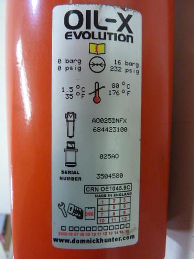 Used DOMNICK HUNTER Replacement Element AO025DNFX #60137