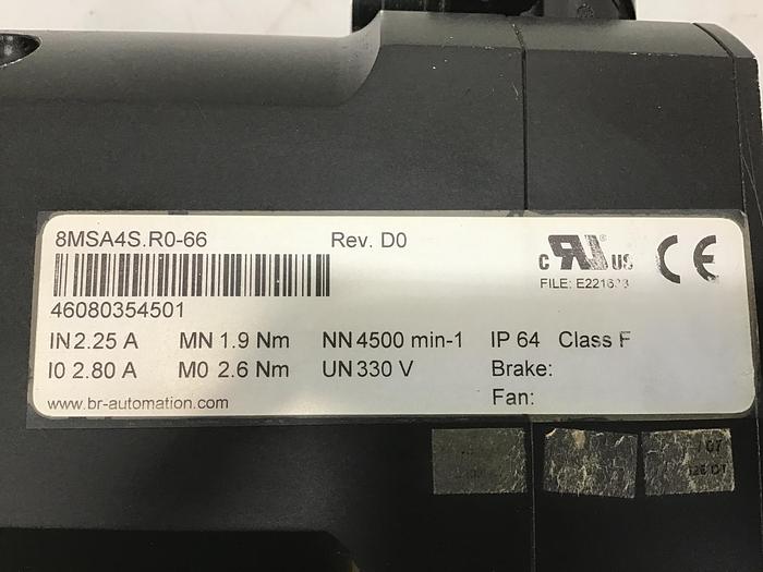 Used BR AUTOMATION Motor 8MSA4S.R0-66 Used # 134865