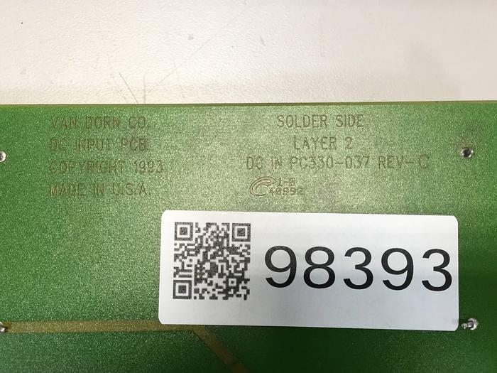 Used VAN DORN DC Input Board 330037 PC330-037 Used