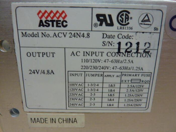 Used ASTEC AMERICA Power Supply ACV 24N4.8 #36786