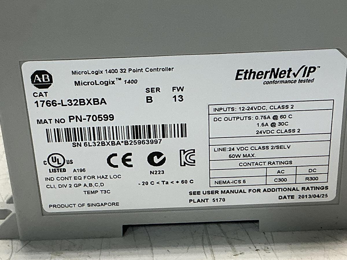 Used ALLEN BRADLEY 1766-L32BXBA