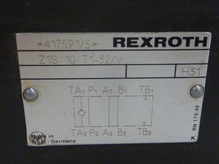 Used REXROTH Check Valve Z1S10T132V #63916