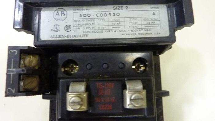 Used ALLEN BRADLEY Contactor 500-COD930 SER A #42679
