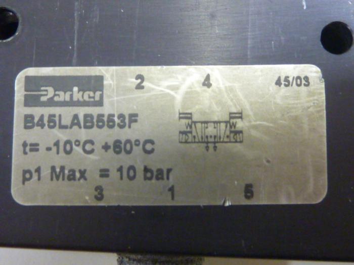Used PARKER Solenoid Valve B45LAB553F #61595