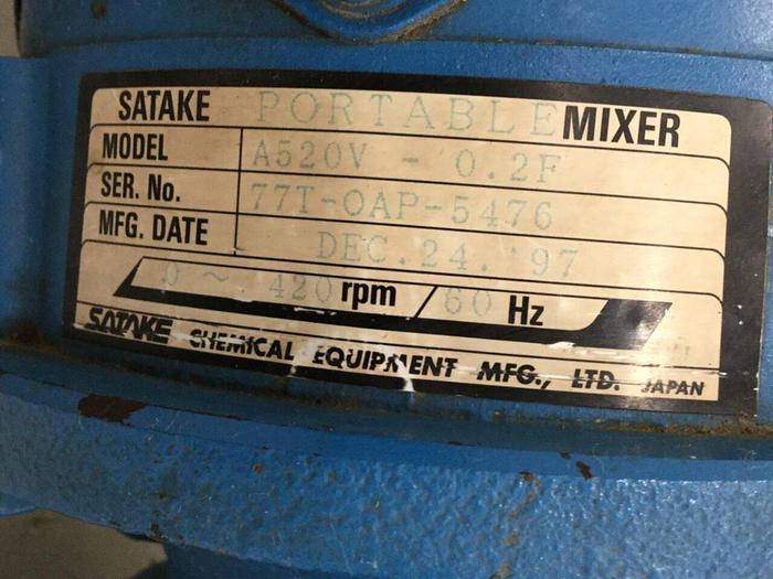 Used SATAKE Portable Mixer A520V-0.2F #114685
