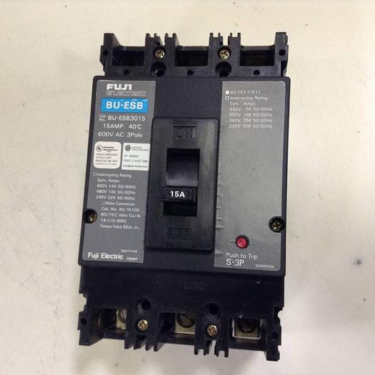 Used FUJI ELECTRIC 15 Amp Circuit Breaker BU-ESB3015 #84876