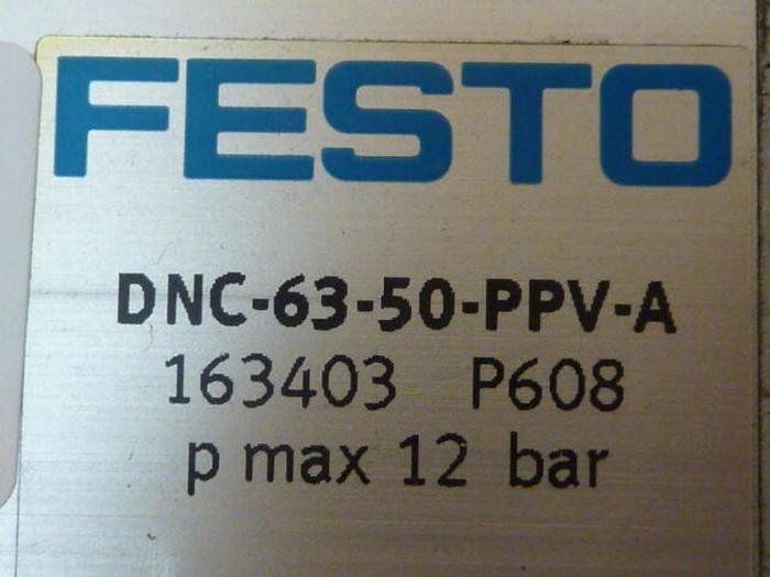 Used FESTO Standard Cylinder DNC-63-50-PPV-A #36481