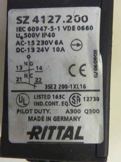 Used RITTAL Door Operated Switch SZ 4127.200 #61407