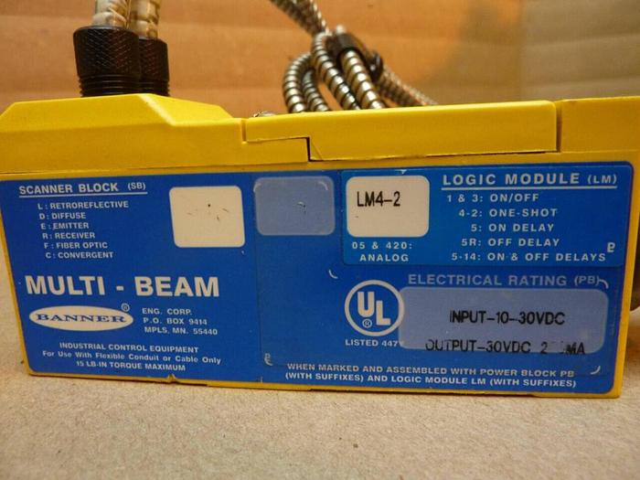 Used BANNER ENGINEERING Multi-Beam Scanner Block LM4-2 #38493