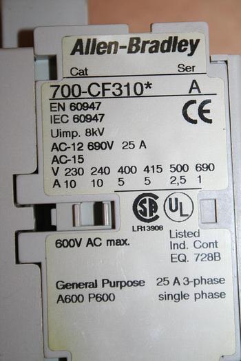 Used ALLEN BRADLEY Control Relay 700-CF310 SER A Used