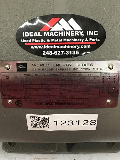 Used TOSHIBA 5 HP Motor B0054DGF2A3 #123128