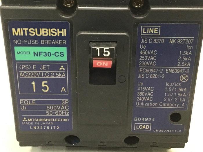 MITSUBISHI 15 Amp Circuit Breaker NF30-CS-15 #124881