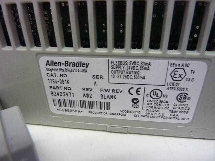 Used ALLEN BRADLEY I/O Module 1794-OB16 SER A #49465
