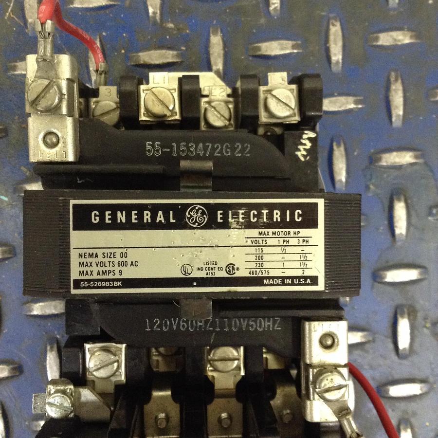 Used GENERAL ELECTRIC (G.E.) Motor Starter Size 00 CR306A0 USED