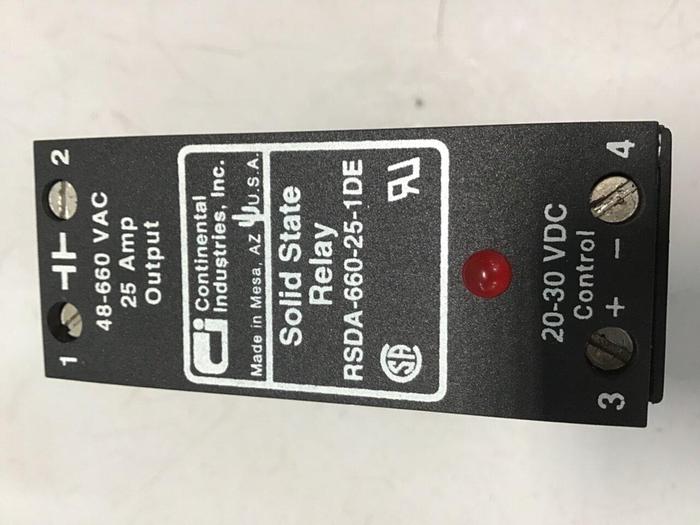 Used CONTINENTAL INDUSTRIES Solid State Relay RSDA-660-25-1DE #134758