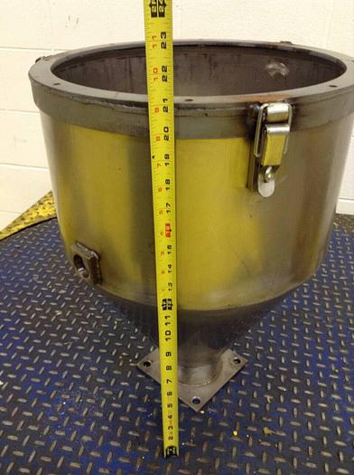 Used METAL FABRICATOR Stainless Steel Hopper w/ Clamping Band HOPPER843 #74843