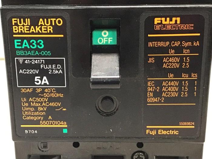 Used FUJI AIR TOOLS 5 Amp Circuit Breaker EA33-5 #128819