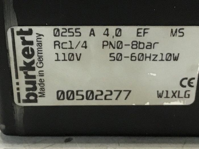 Used BURKERT Fluid Control Valve 0255 A 4,0 EF MS #125481