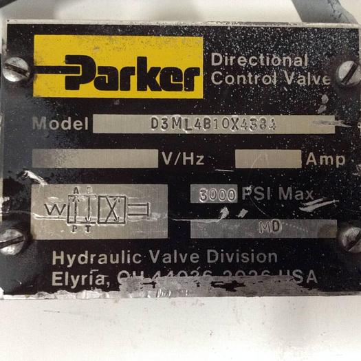 Used PARKER Directional Control Valve D3ML4B10X4384 #89846