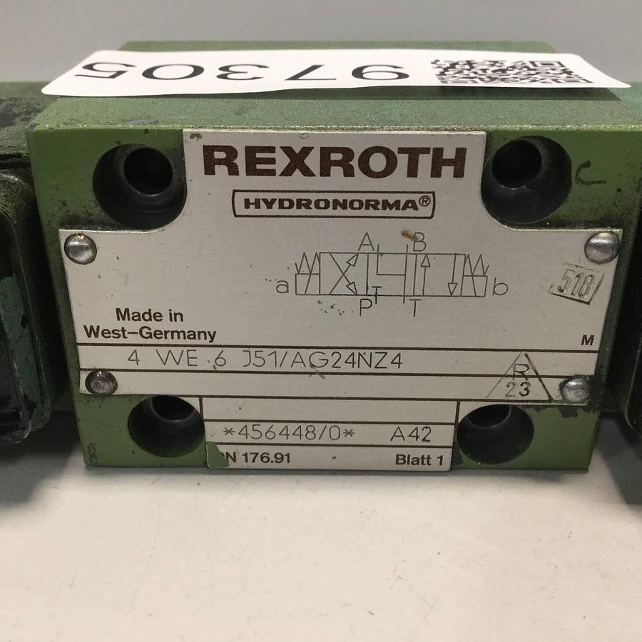 Used REXROTH Hyrdronorma Valve 4WE6J51AG24NZ4 #97305