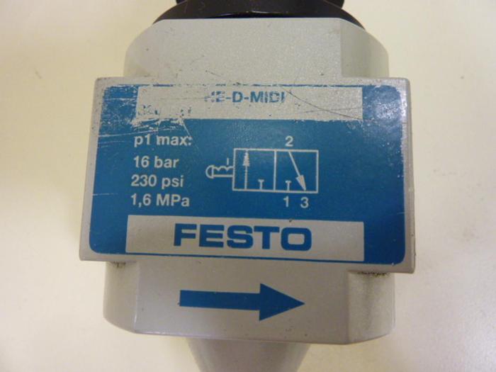 Used FESTO Manual On-Off / Soft Start Valve HE-D-MIDI #54668