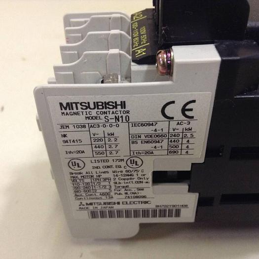 Used MITSUBISHI Contactor S-N10 20 AMP #72350