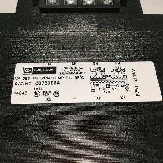 Used CUTLER HAMMER 0.75 kVA Transformer C0750E2A #96787