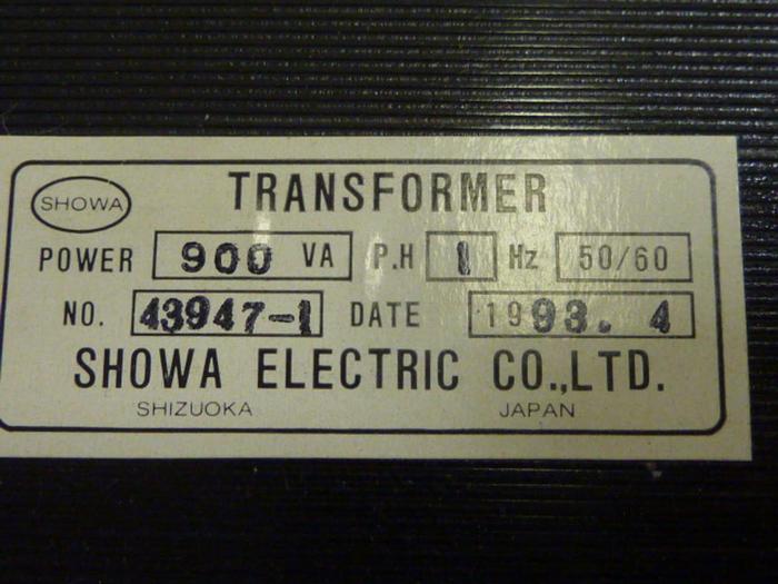Used SHOWA 0.9 kVA Transformer 43947-1 #65146