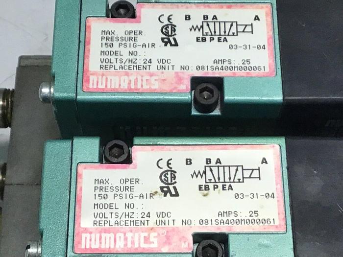 Used NUMATICS Control Block w/ Valves 081SS400M000061 #130803