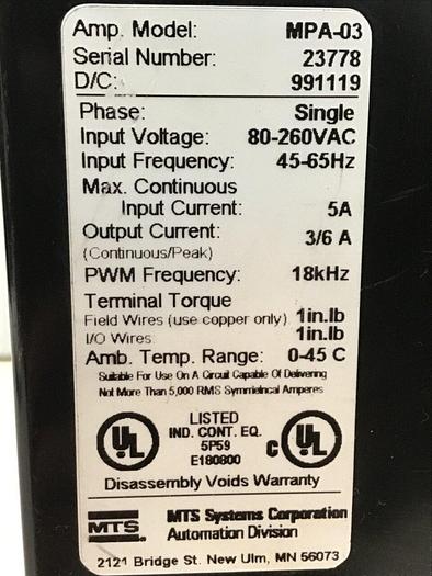 Used PARKER Compumotor MPA-03 Used