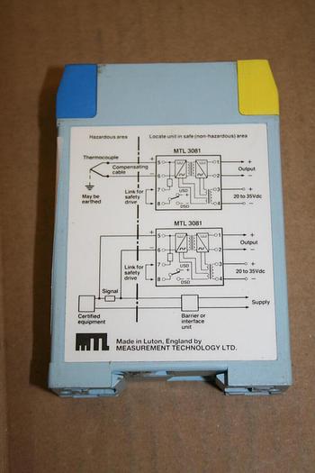 Used MEASUREMENT TECHNOLOGY LTD Isolator MTL 3081 #13948