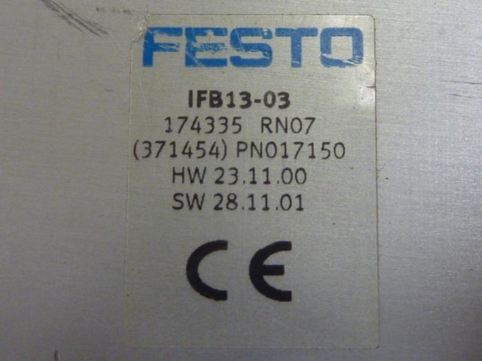 Used FESTO Control Block / Valve Terminal IFB13-03 #61269