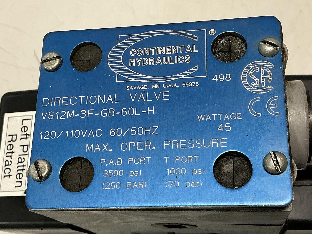 Used CONTINENTAL HYDRAULICS VS12M-3F-GB-60L-H