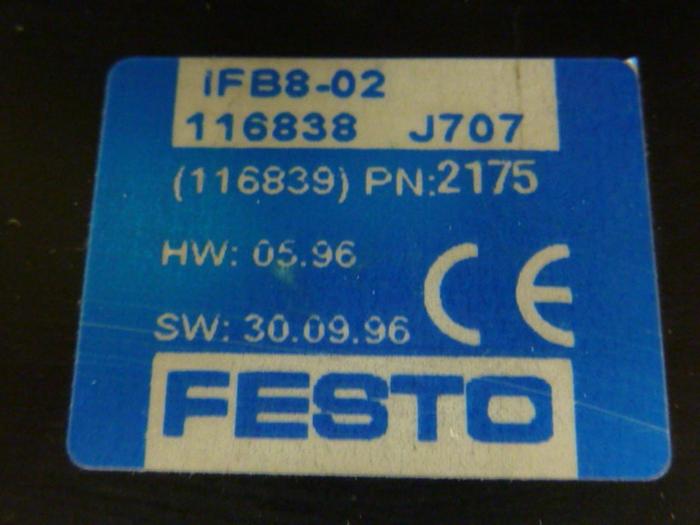 Used FESTO Control Block / Valve Terminal IFB8-02 #52829