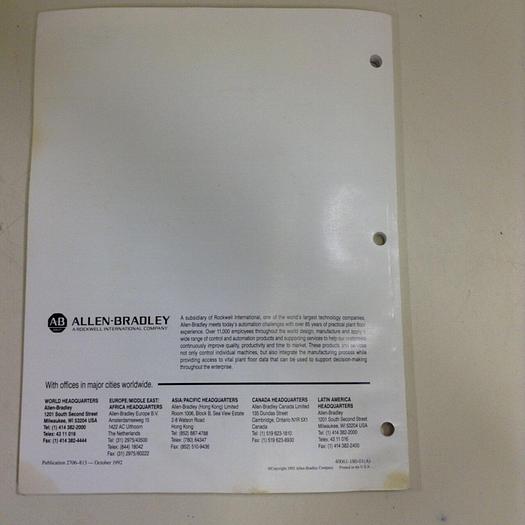 Used ALLEN BRADLEY DL5 Series User Manual 40061-180-01(A) #77842