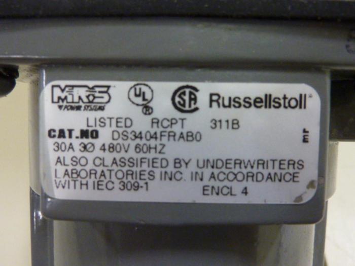 Used RUSSELLSTOLL Receptacle DS3404FRAB0 #55584