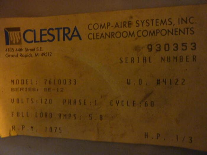 Used COMP AIR CO Air Filter System 7610033 #37779